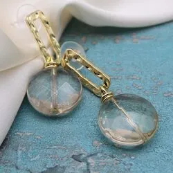 Серьги с натуральными цитринами