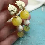 Серьги с желтым янтарем, цитрином