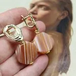 Серьги с ботсванским агатом