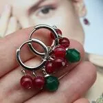Серьги с цветными агатами