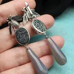 Авторские серьги с натуральными камнями - серьги с халцедоном