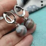 Серебряные серьги с агатами