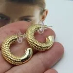 Стильные серьги конго , бублики