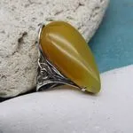 Кольцо из серебра и желтого агата