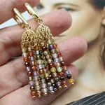 Серьги кисти с натуральными камнями