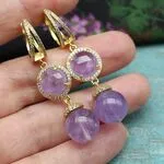 Дизайнерские серьги с аметистами