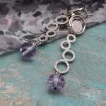 Серебряные серьги с аметистами