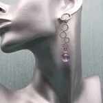Длинные серьги из аметиста