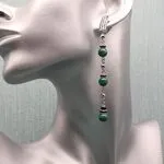 Дизайнерские серьги с малахитом