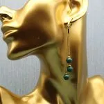 Малахитовые серьги
