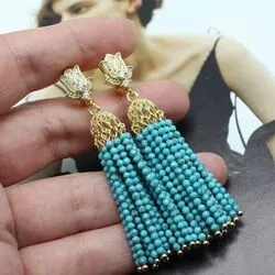 Серьги кисти с бирюзой