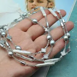 Колье сотуар с жемчугом