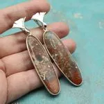 Серьги с крупной яшмой