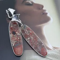 Серьги из леопардовой яшмы
