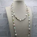 Длинные авторские бусы с камнями