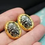 Серьги с разноцветным металлом