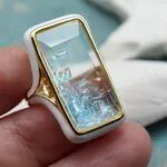Кольцо с аквамарином