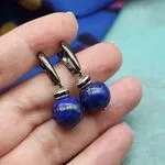 Авторские серьги с синими камнями