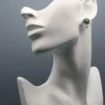 Серьги с натуральным малахитом
