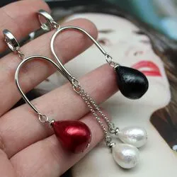 Серьги с хлопковым жемчугом