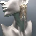 Длинные серьги с кристаллами