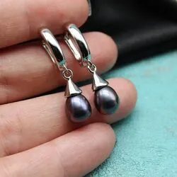 Серьги с черным жемчугом