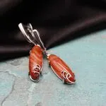 Винтажные серьги с сердоликом