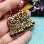 Серьги в этностиле с гранатами