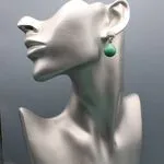 Серьги с крупным малахитом