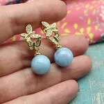 Авторские украшения с натуральными камнями - голубой халцедон