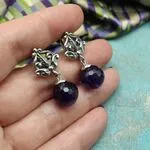 Серьги винтаж с аметистами