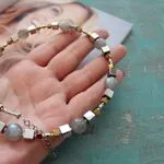 Стильные украшения - чокер с лунным камнем