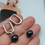Серьги с черным жемчугом