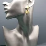 Дизайнерские серьги цветы с барочным жемчугом