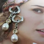 Серьги бублики с натуральным жемчугом