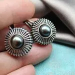 Стильные серьги с натуральным жемчугом