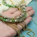 Авторские украшения с цепями и камнями - запутанное колье