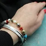 Стильные авторские браслеты с камнями - жемчуг, бирюза