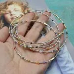 Колье с разноцветными цирконами и гематитом