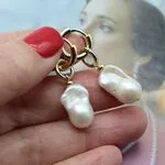 Серьги с подвесками из барочного жемчуга