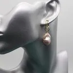 Серьги с розовым барочным жемчугом