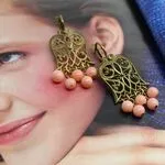 Серьги с розовыми кораллами