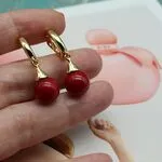 Коралловые серьги