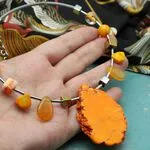 Колье в бохостиле с натуральными камнями