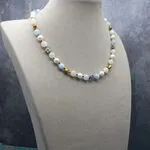 Стильное колье с бериллом - морганит и аквамарин