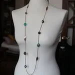 Авторский сотуар с натуральными камнями - хризоколла, раухтопаз