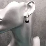 Классические серьги с натуральным жемчугом - черный жемчуг