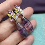 Серьги с природным флюоритом