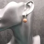 Серьги с натуральными камнями - солнечный камень