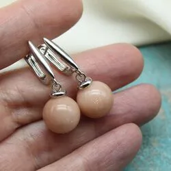 Серьги с солнечным камнем